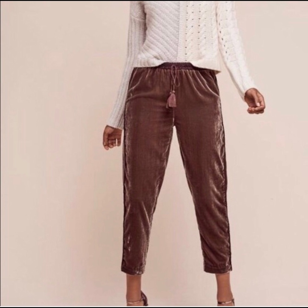 Anthropologie velvet joggers